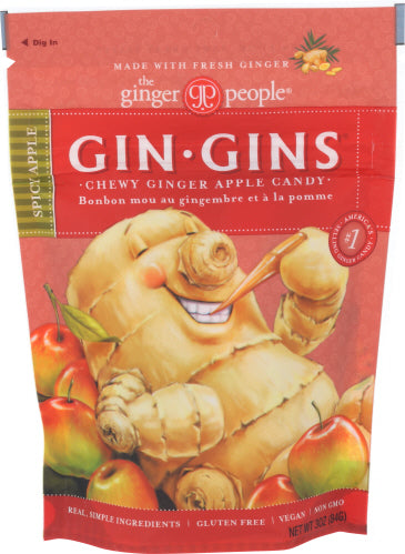 GINGER PEOPLE GINGER CHEW SPICY APPLE - 3 OZ