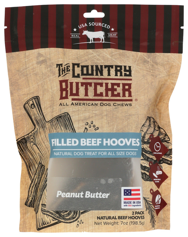 THE COUNTRY BUTCHER DOG TREAT STF HOOF PB 2P - 2 PC