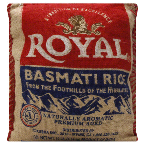 Royal Rice Basmati Poly Bag, 10 LB.
