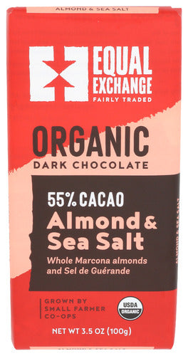 EQUAL EXCHANGE BAR DR CHC WL ALM SS ORG - 3.5 OZ