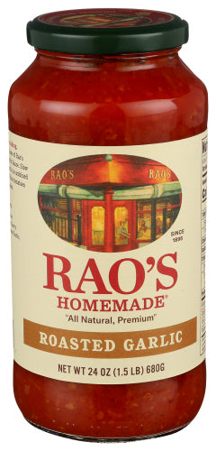 Raos Sauce Rstd Garlic, 24 OZ.