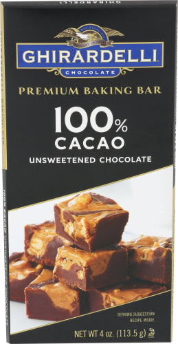GHIRARDELLI CHOC BKNG BAR 100 COCOA - 4 OZ
