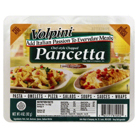VOLPI PANCETTA DICED CHEF STYLE - 4 OZ