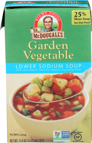 Dr Mcdougalls 
Soup Rts Lght Sodm Grdn Vegtbl, 17.9 OZ.