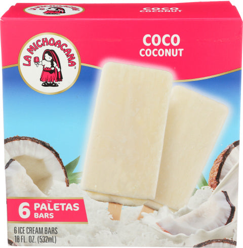 Paleteria La Michoacana Bars Frz Coconut Crm, 18 OZ.