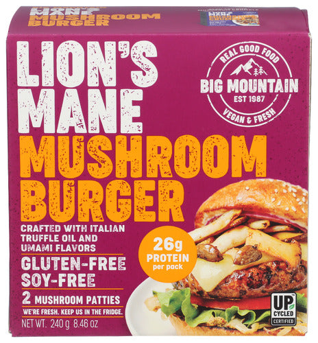 BIG MOUNTAIN FOODS BURGER MUSHROOM LION - 8.5 OZ