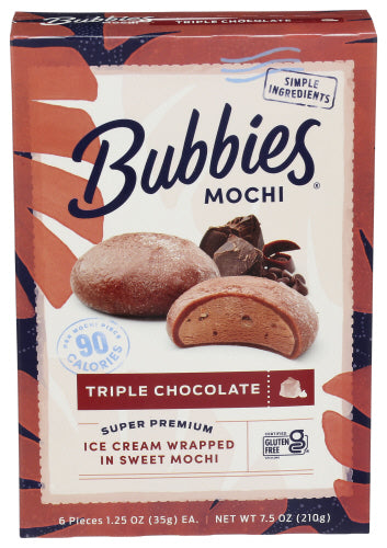 BUBBIES ICE CREAM MOCHI TRPL CHOC - 7.5 OZ