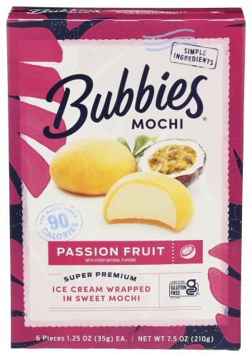 BUBBIES ICE CREAM MOCHI PSSN FRT - 7.5 OZ