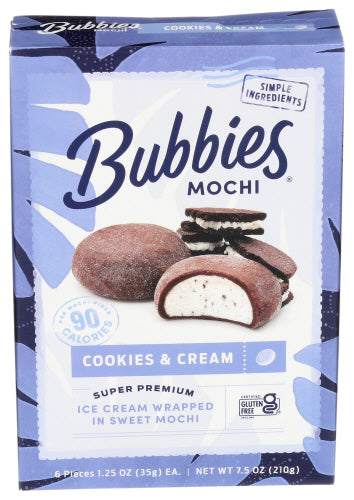 BUBBIES MOCHI IC COOKIES N CREAM - 7.5 OZ