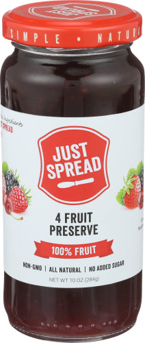 JUST SPREAD PRESERVE 100PCT FRT 4FRUT - 10 OZ
