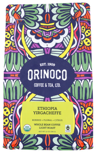 Orinoco Coffee Tea Coffee Whole Bean Ethiopi Oft, 12 OZ.