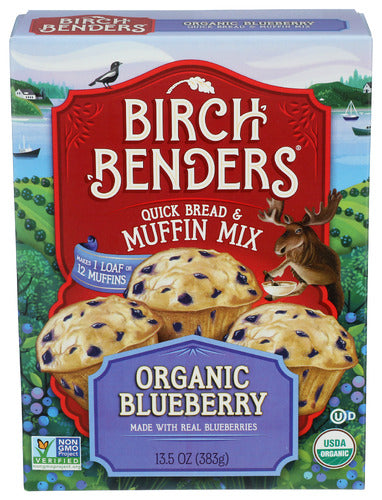 BIRCH BENDERS MIX MUFFIN BLUEBERRY - 13.5 OZ