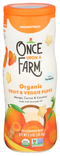 Once Upon A Farm Puffs Mngo Carrot Ccnut, 1.5 OZ.