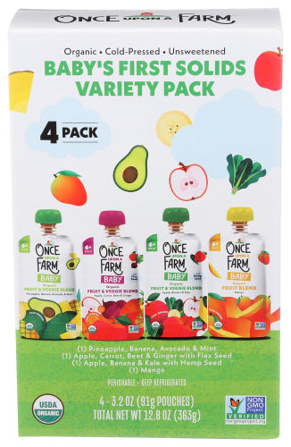 Once Upon A Farm Solids Variety 4Pk Org, 12.8 FO.
