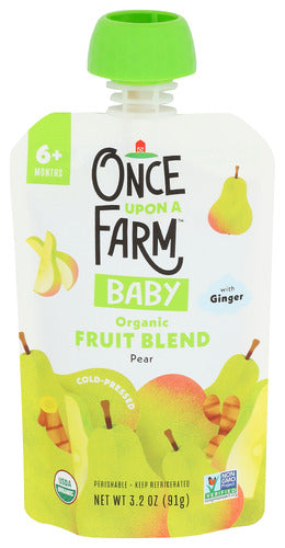 Once Upon A Farm Food Baby Pear W Ginger, 3.2 OZ.