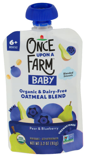 Once Upon A Farm Oatmeal Blnd Pear &Blubry, 3.2 OZ.