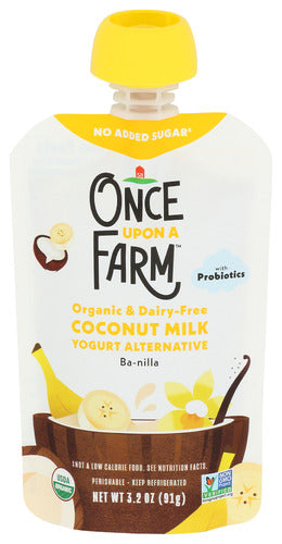 Once Upon A Farm Yogurt Ccnut Banila, 3.2 OZ.