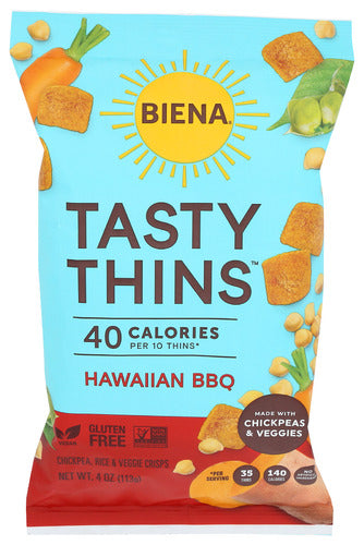 Biena 
Crisps Tasty Thins Hw Bbq, 4 OZ.