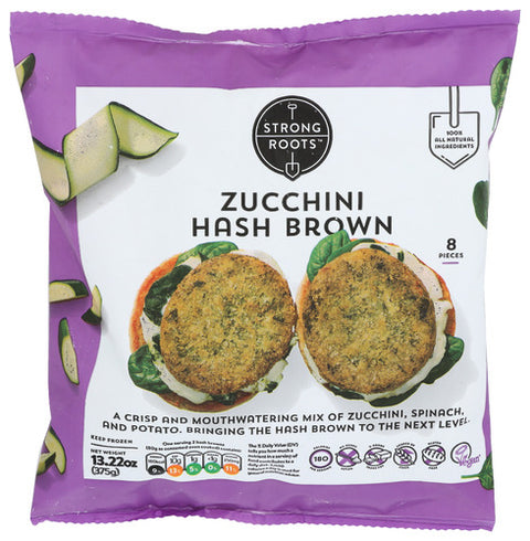 STRONG ROOTS HASH BROWN FRZ ZUCCHINI - 13.22 OZ