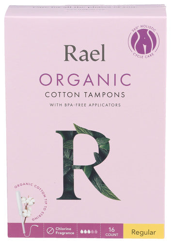 Rael Tampons Cotton Org, 16 EA.