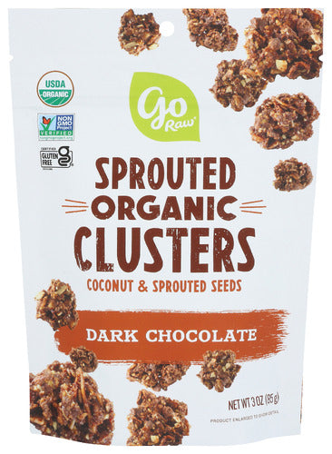 GO RAW CLUSTERS CHOCOLATE DARK - 3 OZ