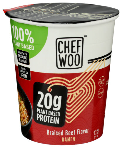 Chef Woo 
Ramen Braised Beef Flavor, 2.5 OZ.