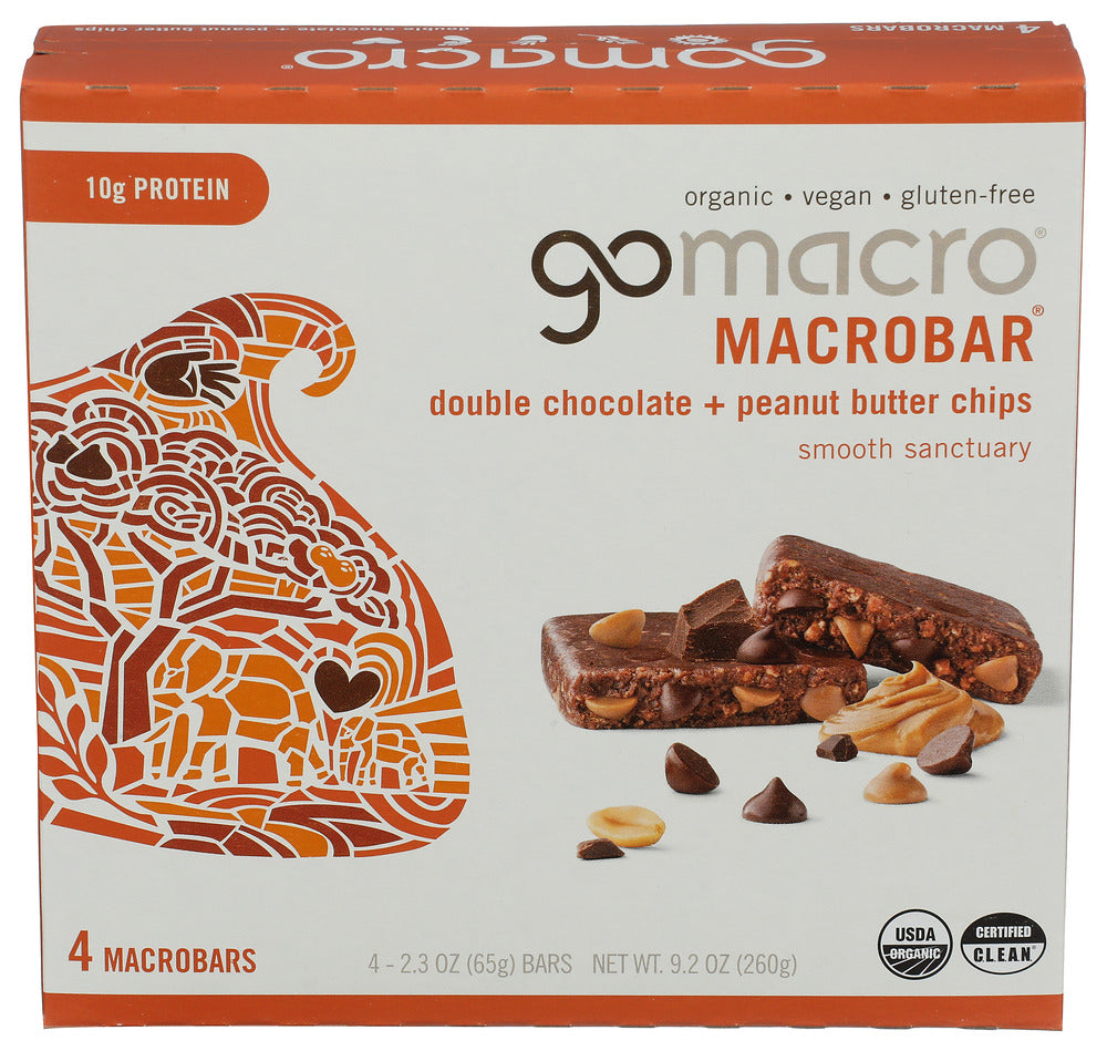 GOMACRO BAR DBL CHOC PB CHIP 4CT - 9.2 OZ