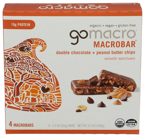 GOMACRO BAR DBL CHOC PB CHIP 4CT - 9.2 OZ