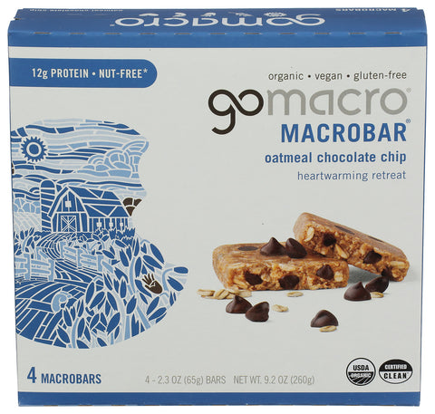 GOMACRO BAR OATMEAL CHOC CHIP 4CT - 9.2 OZ