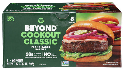 BEYOND MEAT BURGER PLNT COKOUT 8CT - 2 LB