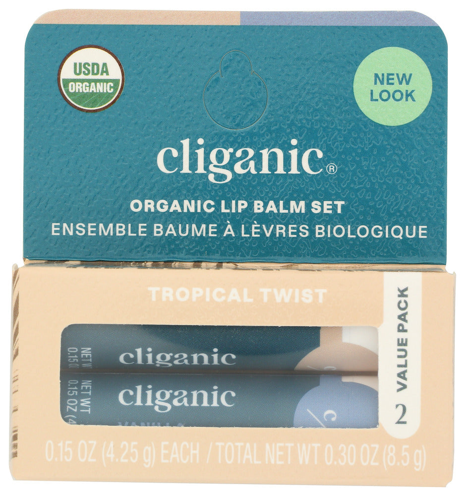 Cliganic 
Balm Lip Trpcl Twst 2Pk, 2 EA