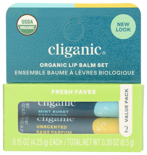 Cliganic 
Balm Lip Fresh Faves 2Pk, 2 EA.