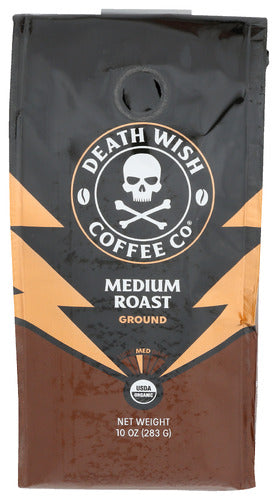 Death Wish Coffee 
Coffee Med Roast Ground, 10 OZ