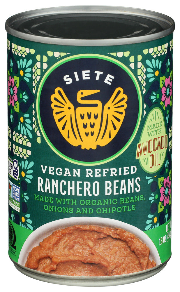 SIETE BEANS REFRIED RANCHERO - 16 OZ