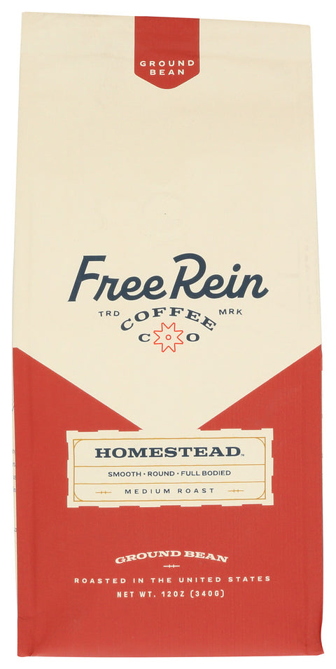 FREE REIN COFFEE HOMESTEAD GROUND - 12 OZ