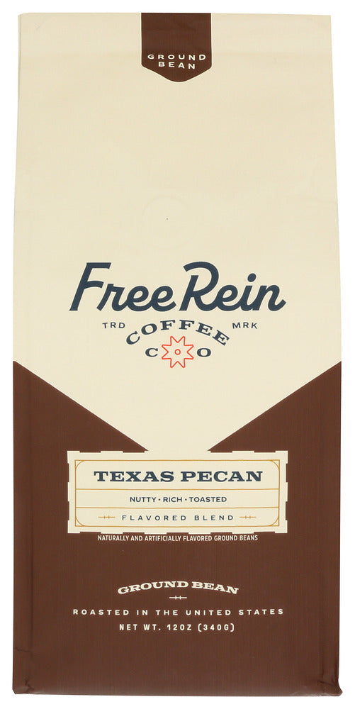 FREE REIN COFFEE TEXAS PECAN GRND - 12 OZ