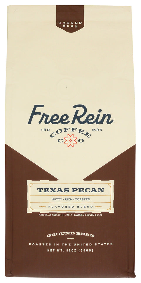 FREE REIN COFFEE TEXAS PECAN GRND - 12 OZ