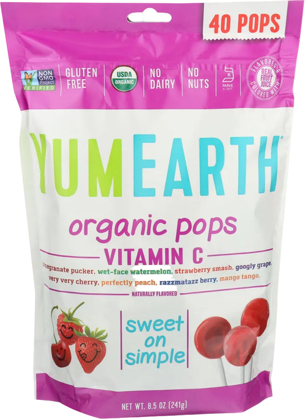 YUMEARTH POPS VIT C FMLY BAG - 8.7 OZ