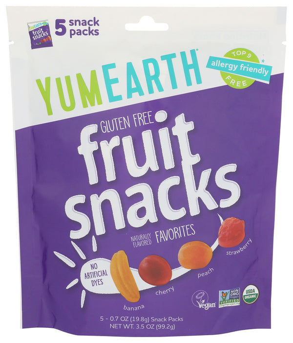 YUMEARTH FRUIT SNCK 5CT - 3.5 OZ