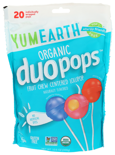 YUMEARTH LOLIPOP DPOP FRT CHW CTR - 10.6 OZ