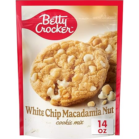 Betty Crocker White Chip Macadamia Nut Cookies, Cookie Baking Mix, 14 oz