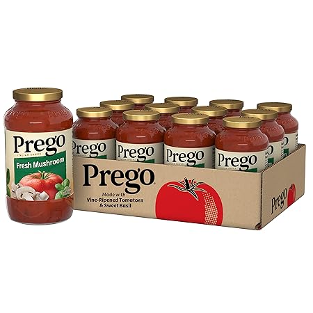 Prego Fresh Mushroom Pasta Sauce, 24 Oz Jar (Pack of 12)
