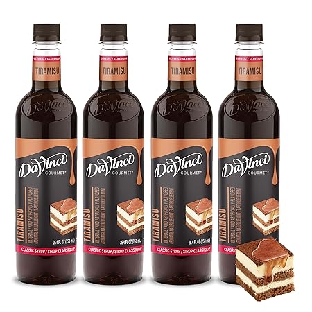 DaVinci Gourmet Classic Tiramisu Syrup, 25.4 Fluid Ounces (Pack of 4)