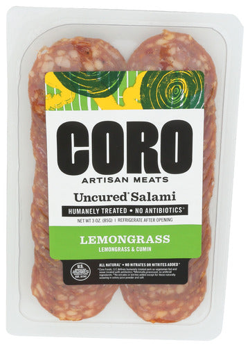 Coro Foods 
Salami Lemngrss Uncr Slc, 3 OZ.