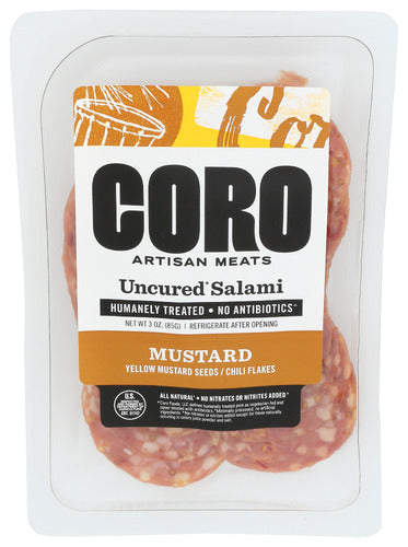 Coro Foods 
Salami Mustard Uncrd Slc, 3 OZ.