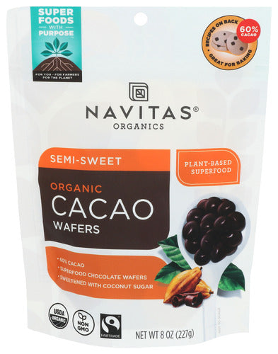 Navitas Wafers Cacao Semiswt Org, 8 OZ.