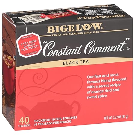 Bigelow Tea Constant Comment Caffeinated Black Tea Bags, 40 Count, Pack of 6