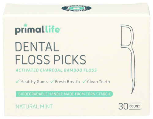 Primal Life Organics Floss Dental Bamboo Charc, 30 EA.