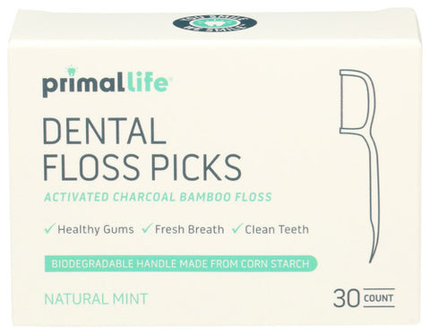 Primal Life Organics Floss Dental Bamboo Charc, 30 EA.