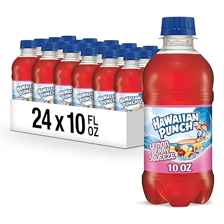 Hawaiian Punch Lemon Berry Squeeze Fruit Juice Drink, 10 Fl Oz Bottles, 24 Count (4 Packs Of 6), Ready-to-drink, On-the-go, Caffeine-free, Carbonation-free, Gluten-free, Excellent Source Of Vitamin C